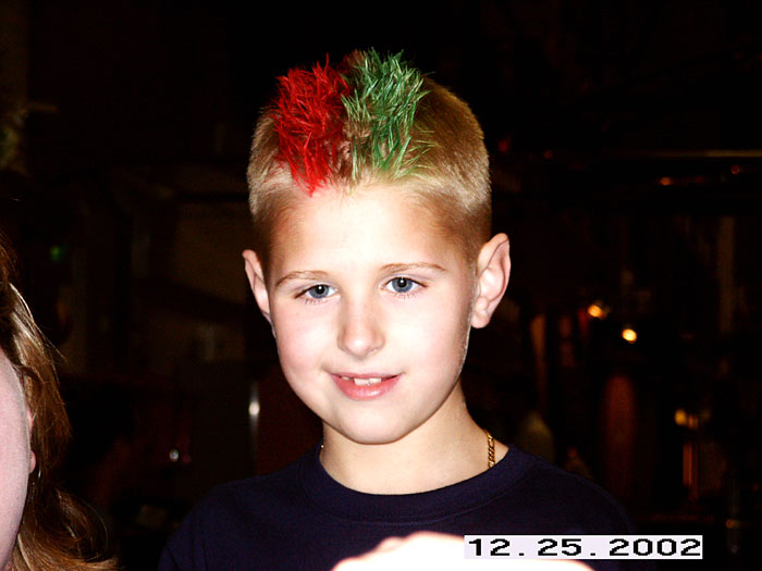 Greg with festive hair on 2002 cruise.