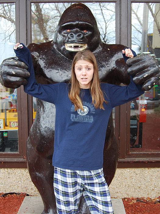 Kelly tries out some of her new dance moves on one of the locals at South-of-the-Border.