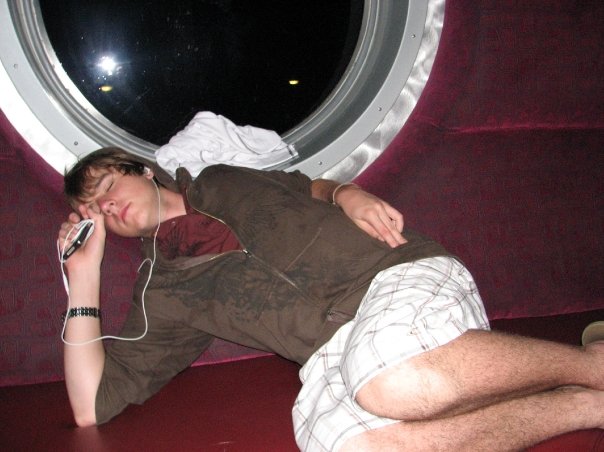 Ben taking a break for some quality time with his iPod.