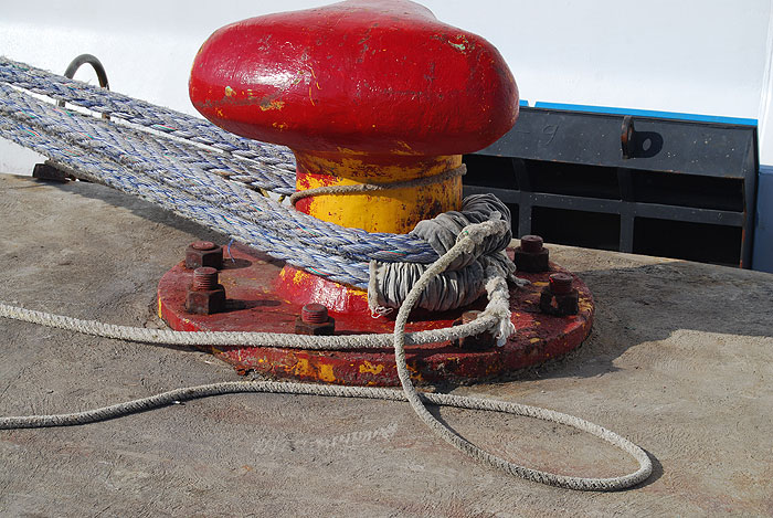 One of several deck bitts used to secure the ship to the dock - Ben Kitzmiller